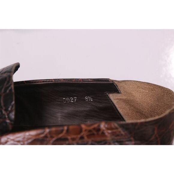 Prada Brown Crocodile Leather Penny Loafers Men's US 8.5 - Picture 11 of 13